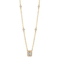 Collier Argent Zircone jaune Plaqué or 40-45 cm-599262