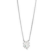 Collier Argent Zircone vert Rhodié Feuille de Trèfle 40-45 cm Ø8.5 mm-599272