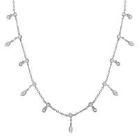 Collier Argent Zircone 30 Pierres Rhodié 37-44 cm-599408