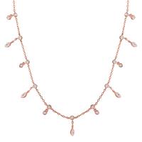 Collier Argent Zircone 30 Pierres rosé Plaqué or 37-44 cm-599409