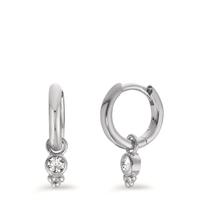 Créoles à charnières Argent Zircone 2 Pierres Rhodié-599411