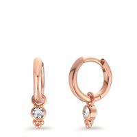 Créoles à charnières Argent Zircone 2 Pierres rosé Plaqué or-599412