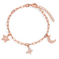 Bracelet Argent Zircone rosé Plaqué or 16-18.5 cm-599414