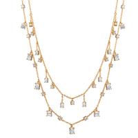 Collier Argent Zircone jaune Plaqué or 39-44 cm-599424