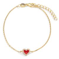 Bracelet Argent Zircone jaune Plaqué or Coeur 16-19 cm-599444