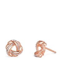 Clous d'oreilles Argent Zircone rosé Plaqué or Ø9.5 mm-599448