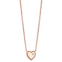 Collier Argent Zircone rosé Plaqué or Coeur 40-45 cm-599453