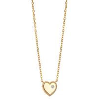 Collier Argent Zircone jaune Plaqué or Coeur 40-45 cm-599454
