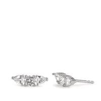 Clous d'oreilles Argent Zircone 6 Pierres Rhodié-599613
