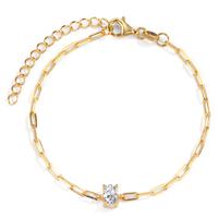 Bracelet Argent Zircone jaune Plaqué or 15.5-19 cm-599648