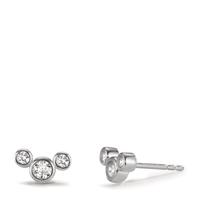 Clous d'oreilles Argent Zircone 6 Pierres Rhodié-599665