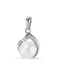 Pendentif Argent Zircone Rhodié perle d'eau douce-599771