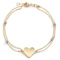 Bracelet Or jaune 14K, Or blanc 14K Coeur 16.5-18.5 cm Ø11 mm-599836