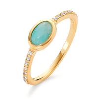 Bague Bronze Amazonite turquoise, 17 Pierres Plaqué or-599895