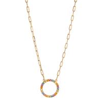 Collier Bronze Zircone coloré Plaqué or 40-45 cm Ø15 mm-599899