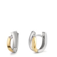 Klappcreolen Silber Zirkonia 2 Steine gelb bicolor-599963