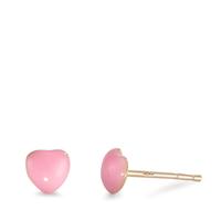 Clous d'oreilles Or jaune 9K Émaillé Coeur Ø4.5 mm-600048
