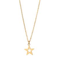 Collier Argent jaune Plaqué or Étoile 38-42 cm Ø10 mm-600229