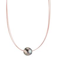 Collier Acier inoxydable PVD perle de Tahiti 10-12 mm 42 cm-600259
