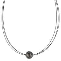 Collier Acier inoxydable noir PVD perle de Tahiti 10-12 mm 42 cm-600262