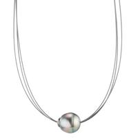 Collier Acier inoxydable perle de Tahiti 10-12 mm 42 cm-600265