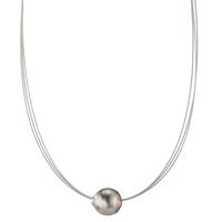 Collier Acier inoxydable perle de Tahiti 10-12 mm 42 cm-600267
