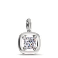 Pendentif Or blanc 9K Zircone Ø9 mm-600317