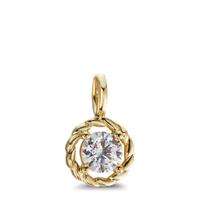 Pendentif Or jaune 9K Zircone Ø7.5 mm-600319