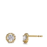 Clous d'oreilles Or jaune 9K Zircone 2 Pierres Ø6 mm-600320
