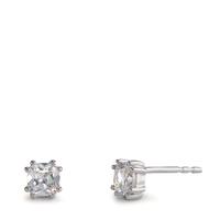 Clous d'oreilles Or blanc 9K Zircone 2 Pierres Ø4.5 mm-600321