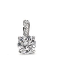 Pendentif Or blanc 9K Zircone 6 Pierres Ø7 mm-600322