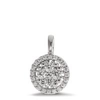 Pendentif Or blanc 9K Zircone 24 Pierres Ø9 mm-600325