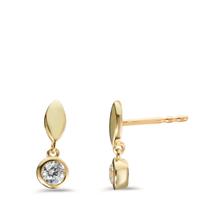 Pendant d'oreilles Or jaune 9K Zircone 2 Pierres Ø4.5 mm-600344