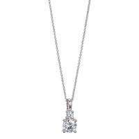 Collier Or blanc 9K Zircone 2 Pierres 40-42 cm-600345