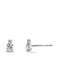 Clous d'oreilles Or blanc 9K Zircone 4 Pierres-600346