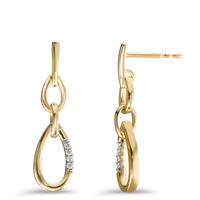 Pendant d'oreilles Or jaune 9K Diamant 0.03 ct, 8 Pierres, w-si Bicolore-600360