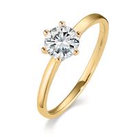 Bague solitaire Or jaune 9K Zircone 6 mm-600366
