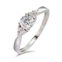 Bague Or blanc 9K Zircone 7 Pierres, 4.5 mm-600368