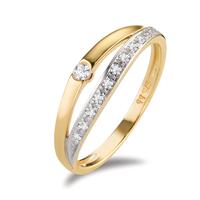 Bague Or jaune 9K Zircone 13 Pierres Bicolore-600371