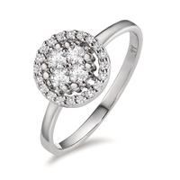 Bague Or blanc 9K Zircone 24 Pierres Ø9 mm-600374