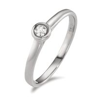 Bague solitaire Or blanc 18K Diamant 0.07 ct, w-si-600387