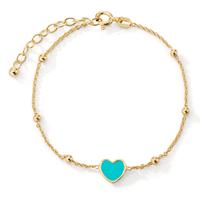 Bracelet Argent jaune Plaqué or Coeur 16-18 cm-600403