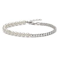 Bracelet Argent Zircone 23 Pierres Rhodié 17-19.5 cm-600414