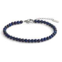 Bracelet Acier inoxydable Lapis-lazuli 17.5-19.5 cm Ø4 mm-600469
