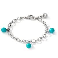 Bracelet Acier inoxydable Turquoise 3 Pierres 17.5-19.5 cm Ø4 mm-600487