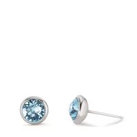 Clous d'oreilles Bronze Zircone aqua, 2 Pierres Ø8 mm-600617