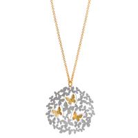Chaînette avec pendentif Bronze Bicolore Papillon 40-47 cm-600628