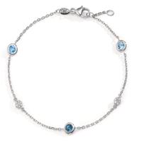 Bracelet Or blanc 18K Topaze 17 Pierres 17-18 cm-600676