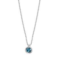 Collier Or blanc 18K Topaze London Blue 40-42 cm-600677