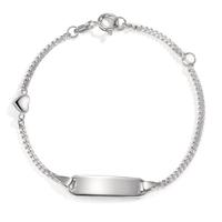 Gourmette avec gravure Or blanc 9K Coeur 12-14 cm-600774